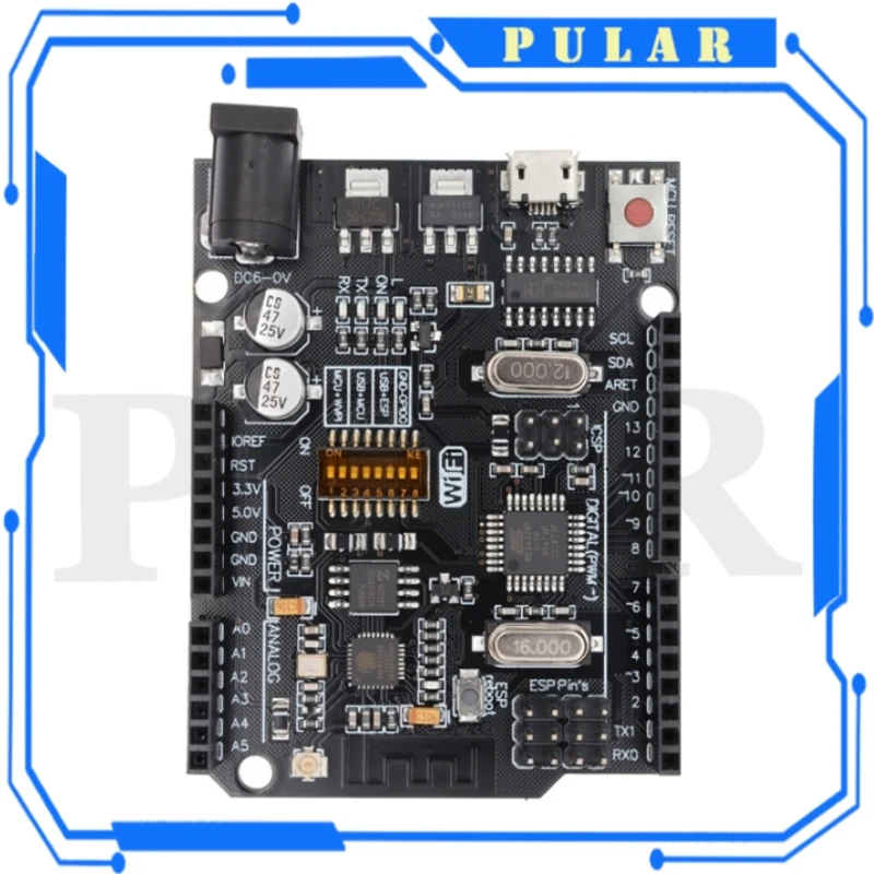 PLR UNO R3 개발 보드 스트레이트 핀 헤더 케이블 포함 ATmega328P CH340 CH340G 아두이노용