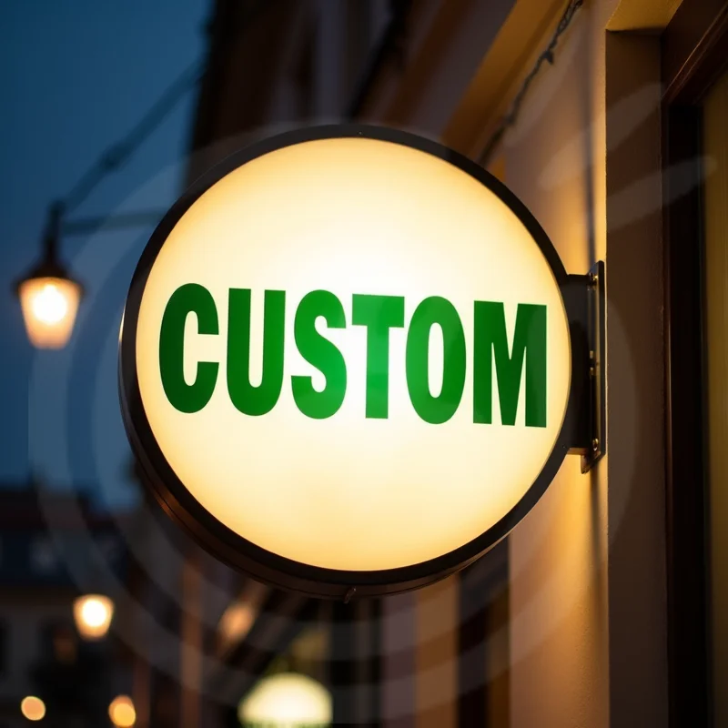 Custom Waterproof Round LED Light Box for Restaurants Acrylic Double Sided Advertising Sign Illuminated Wall Mount