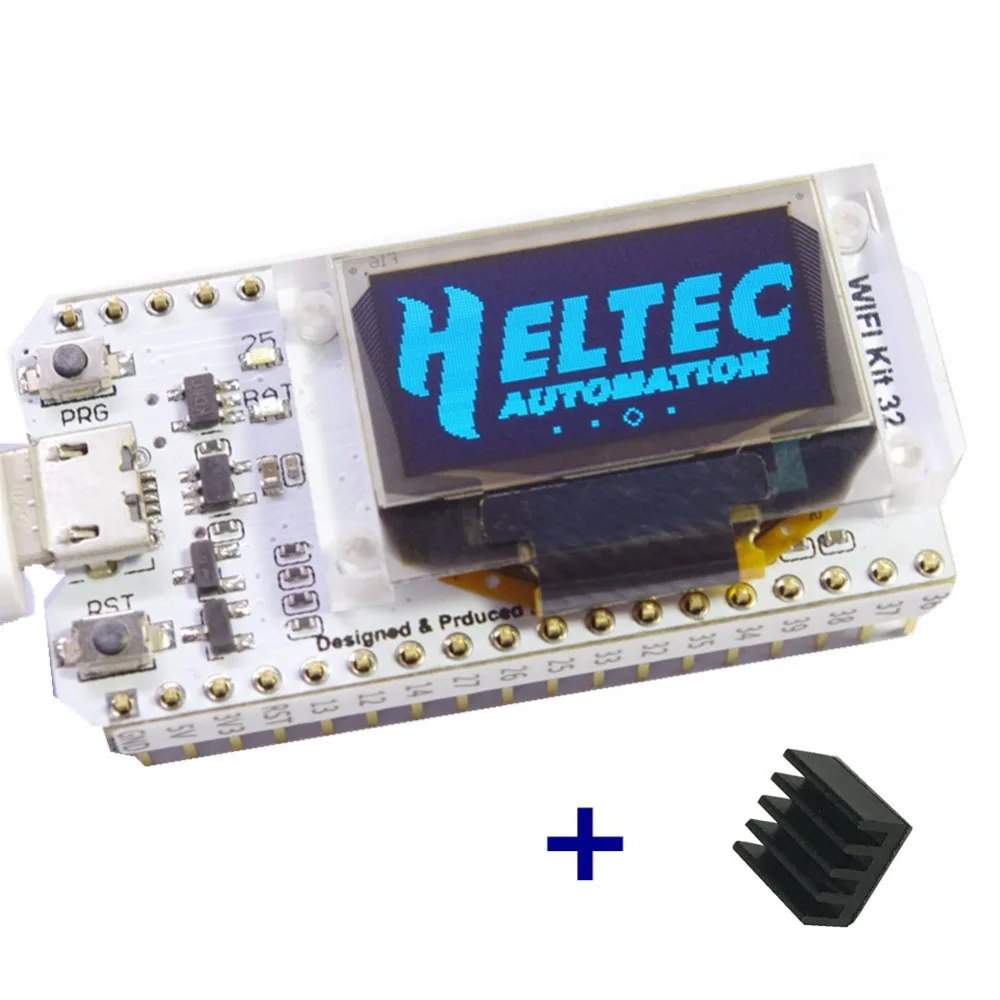 Heltec ESP32 WiFi Kit 32 (V3) Placa de desarrollo Pantalla OLED azul de 0,96 pulgadas Internet de las cosas para Arduino con disipador de calor