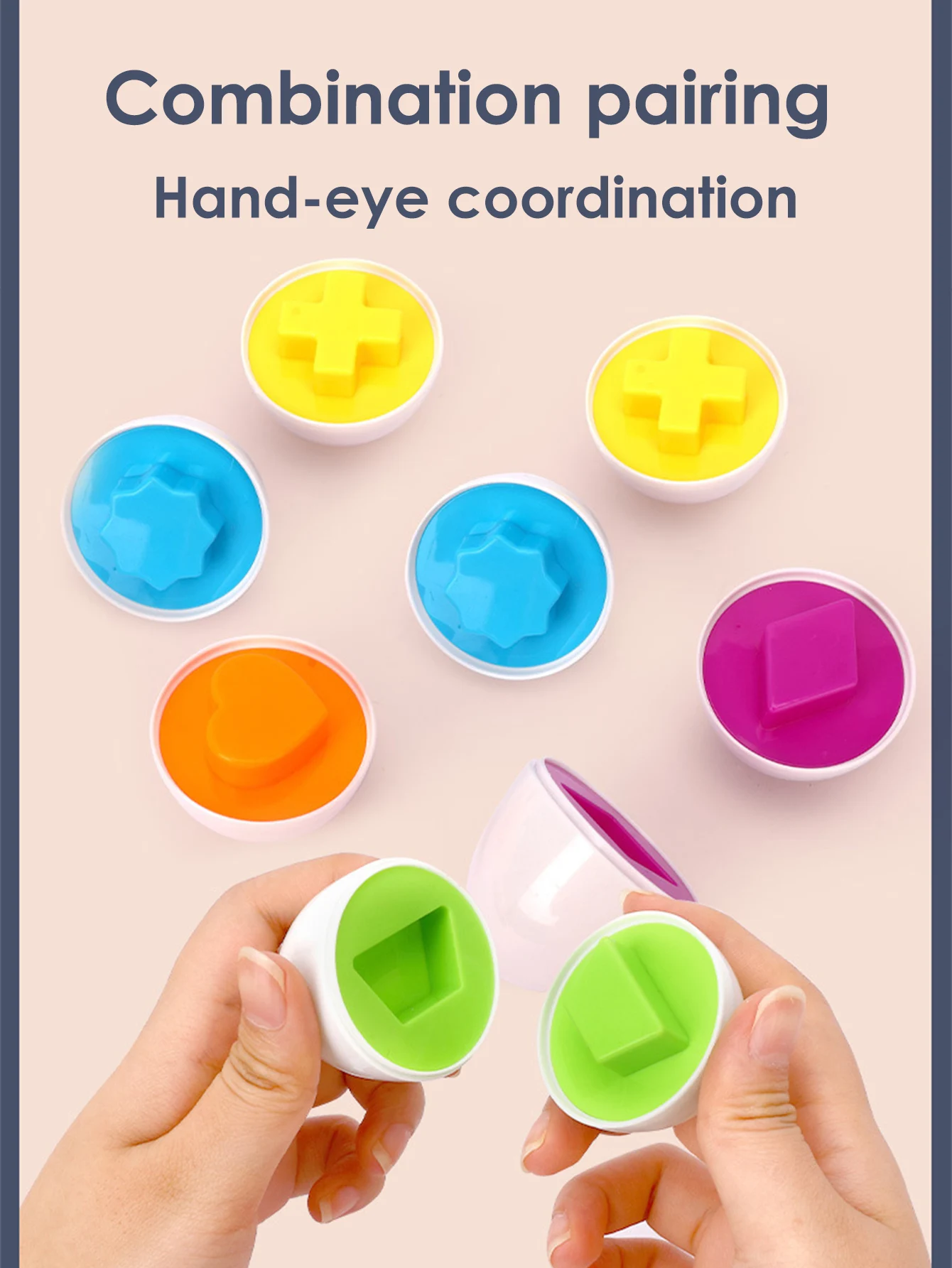 6 pezzi di uova intelligenti per bambini giocattoli educativi Montessori per bambini corrispondenza di forme di colore riconoscere l'apprendimento intelligente del bambino