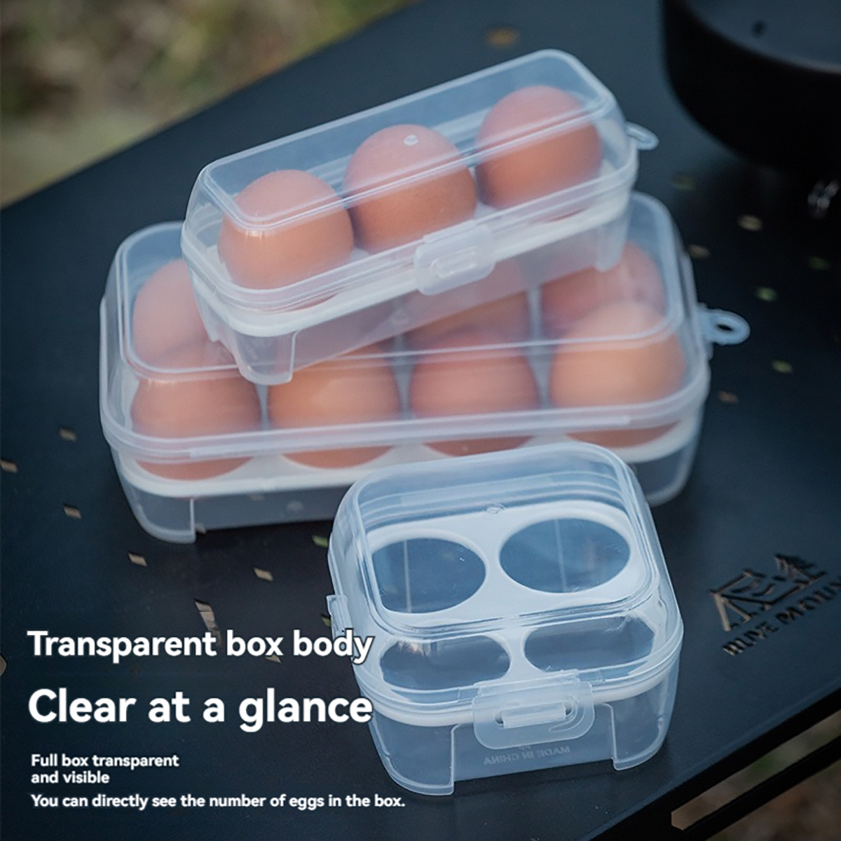 Caja de almacenamiento para huevos a prueba de golpes para exteriores, bandeja para huevos inastillable portátil para acampar, caja de protección de plástico para el hogar, viaje a prueba de golpes
