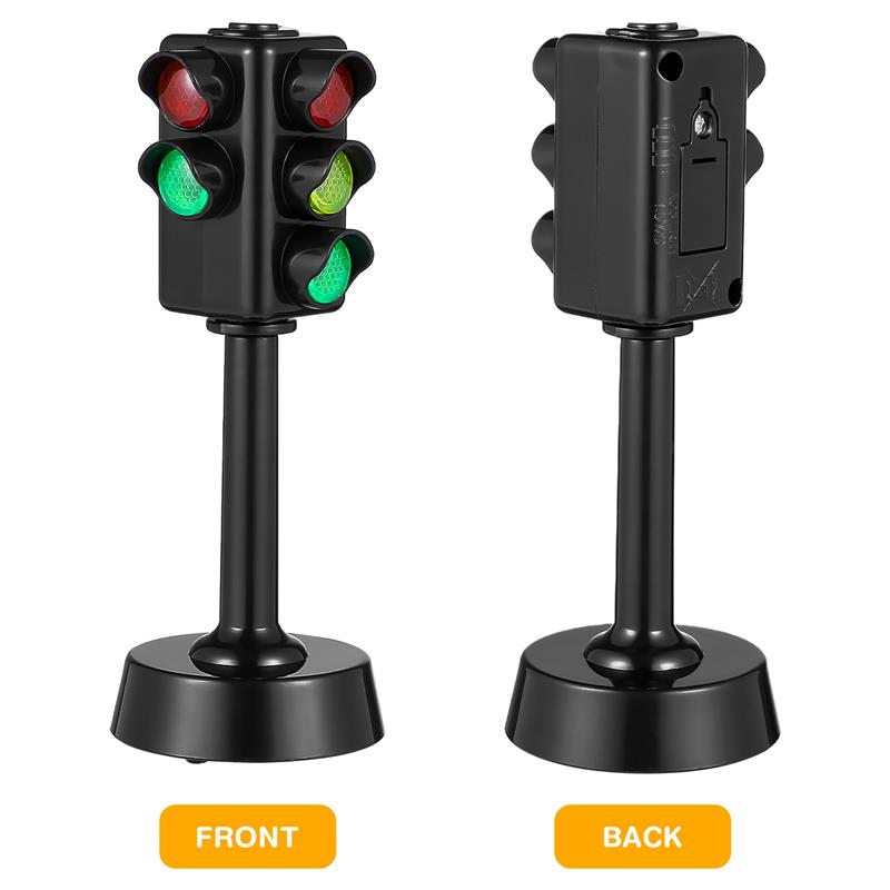 2 Pcs Traffic Lights Simulation Traffic Signal Lights Road Lights Desktop Decor Traffic Marker Sign Lights Model Toys For Kids