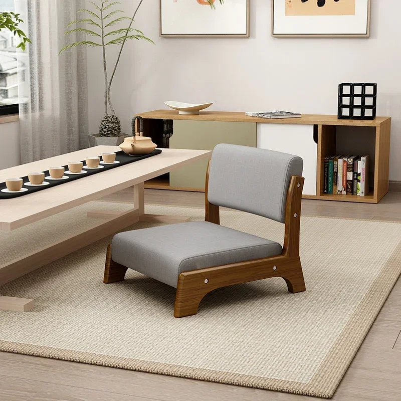 Tatami moderno, sofá perezoso, muebles japoneses para sala de estar, suelo trasero, ventanal nórdico bajo