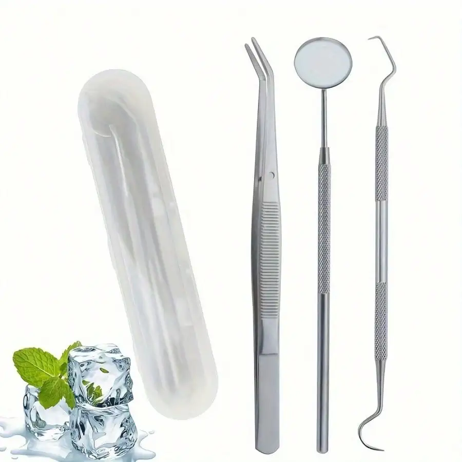 Kit professionale per l'igiene dentale in acciaio inossidabile - Set completo per l'igiene orale per la pulizia quotidiana dei denti e strumenti per l'igiene orale bianca