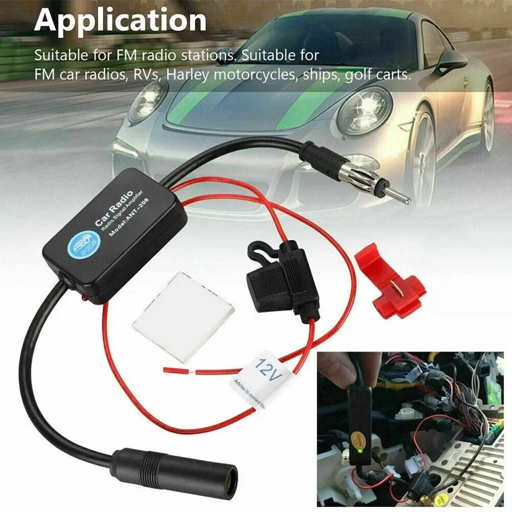 Auto Auto Radio FM Antenne Signal Booster Verstärker Universal 12V FM Auto Radio Antenne Verbessern Verstärker Zubehör