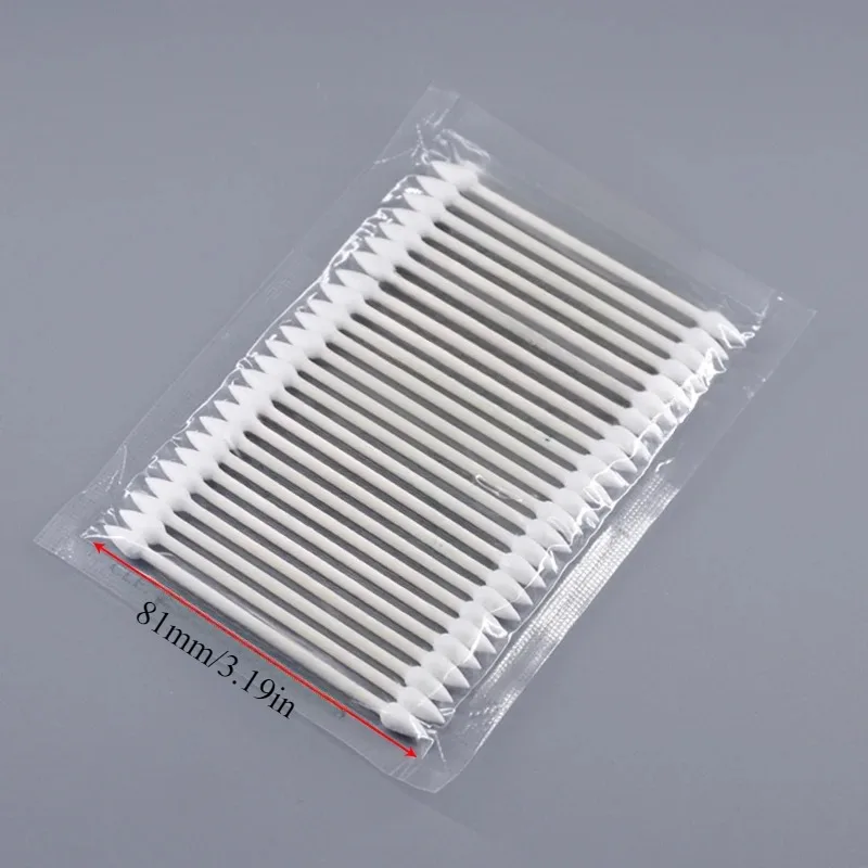 100 Uds. Hisopo de limpieza desechable sin polvo, palo de algodón para AirPods, auriculares, accesorios de puerto de carga de teléfono