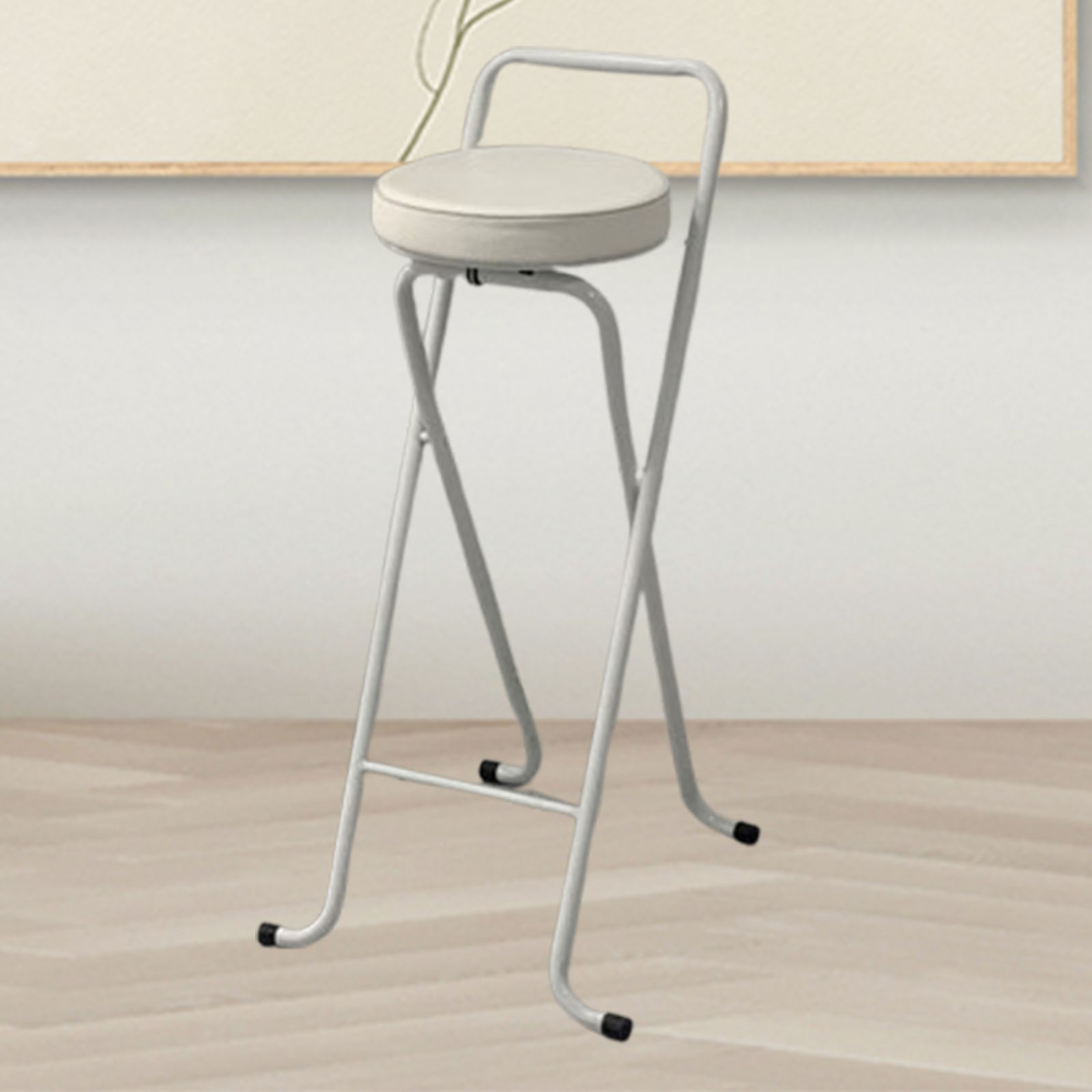 Bar Stool Adults Round Folding Collapsible Counter Height Stool Breakfast Bar Stool for Kitchen Indoor Garden Cafe Restaurant