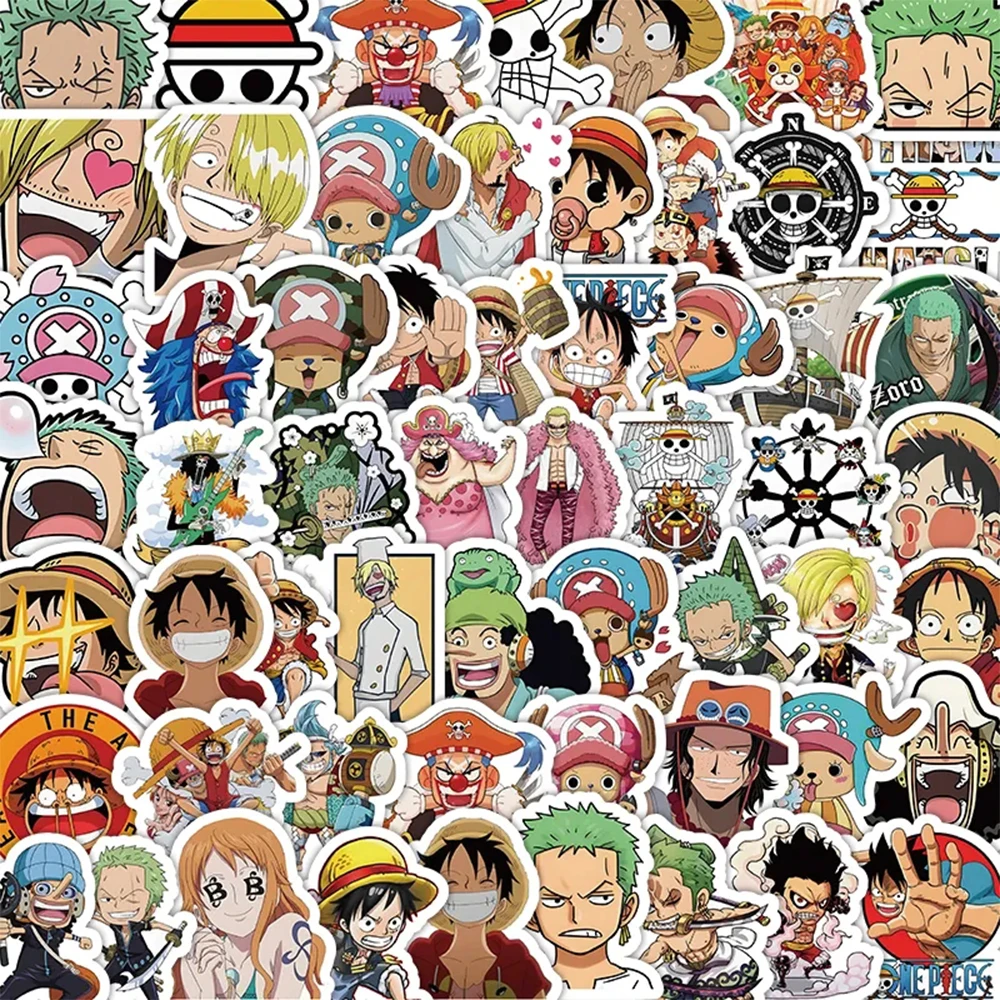 10/30/50/100pcs Kawaii Giappone Anime ONE PIECE Adesivi Cute Cartoon Rufy Zoro Graffiti Decalcomanie per I Bambini Giocattolo Telefono Bagagli
