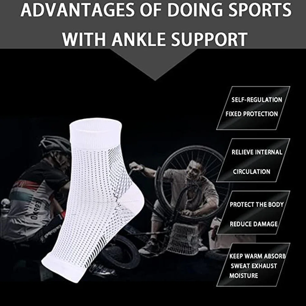 1 paar neuropathie sokken, enkelbrace tendinitis compressie sokken, voor pijnverlichting en fasciitis plantaris, enkelmouwen voor zwelling