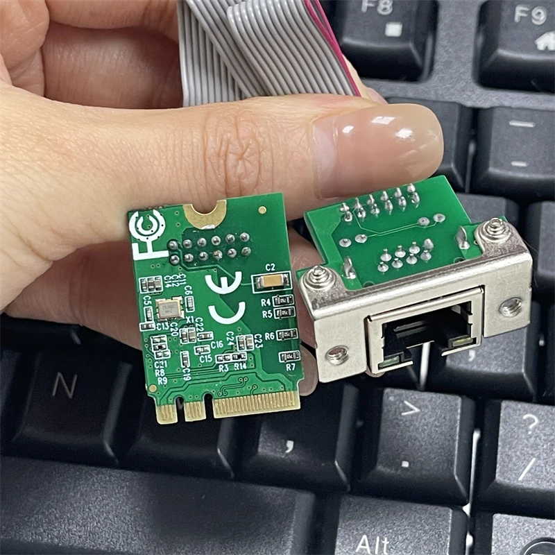 Nueva tarjeta de red M.2 A + E Gigabit Ethernet M2 a RJ45 puerto COM adaptador Lan 10/100/1000Mbps adaptador de red RTL8111H/RTL8111F Chip