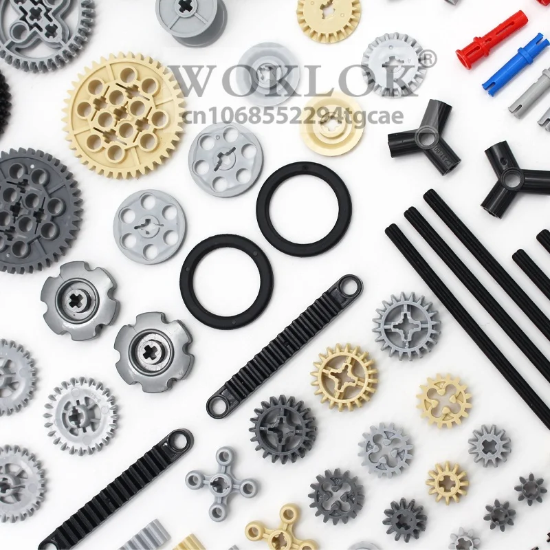 116pcs MOC Bulk Technical Parts Pin Liftarm Bricks Set Axle Connector Gear 40 Tooth Building Blocks Compatible Technology Toys