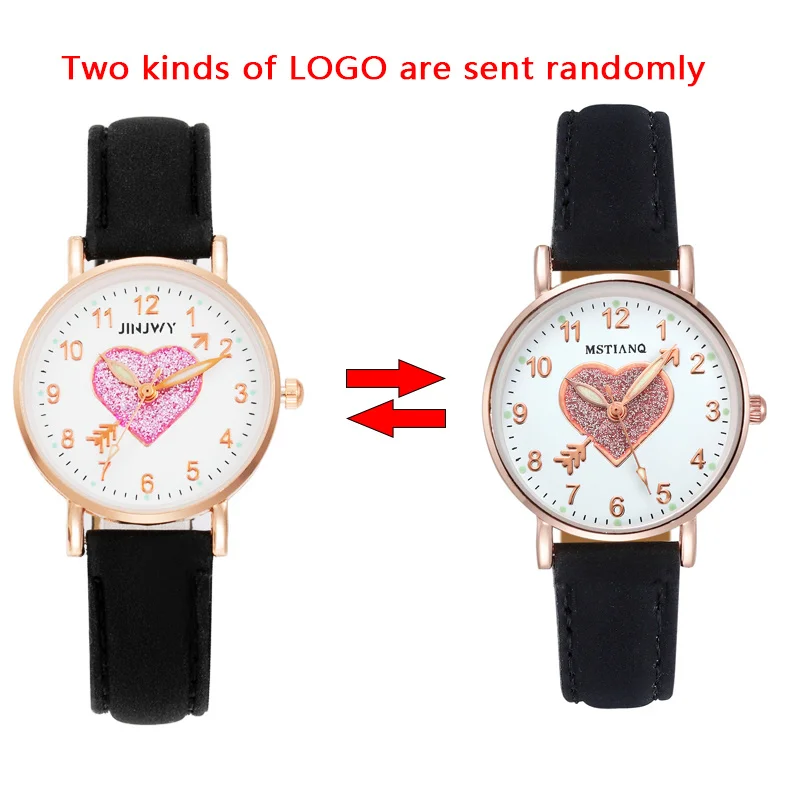 Lindo reloj con esfera en forma de corazón brillante para niños, luminoso fluorescente, reloj de moda para estudiantes, amor Simple en primera vista