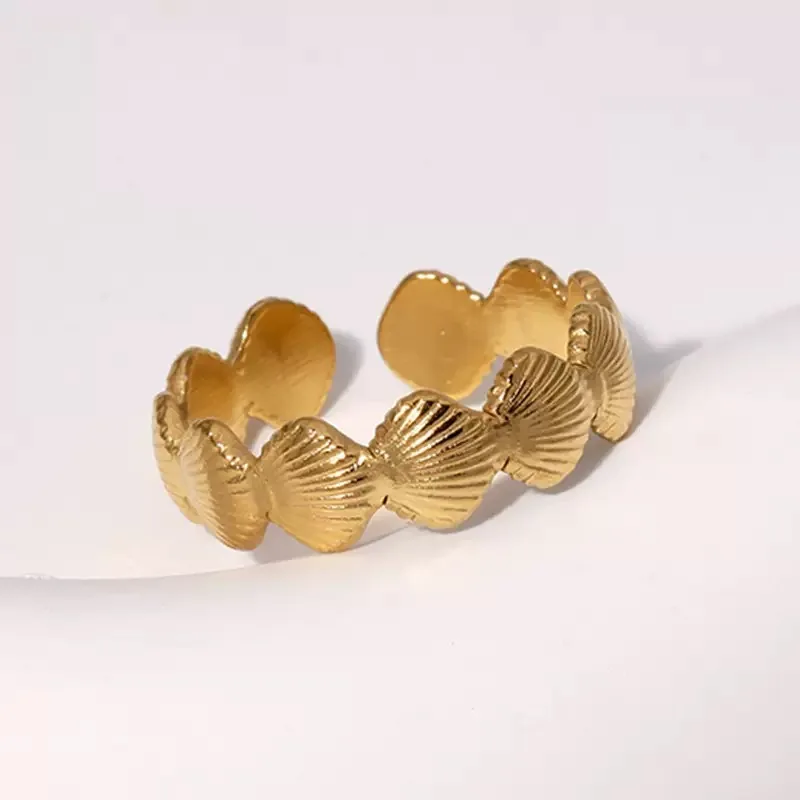 Cette bague de réglage d'ouverture géométrique à large bord de haute qualité et à la mode avec or galvanisé et design minimaliste est Perf