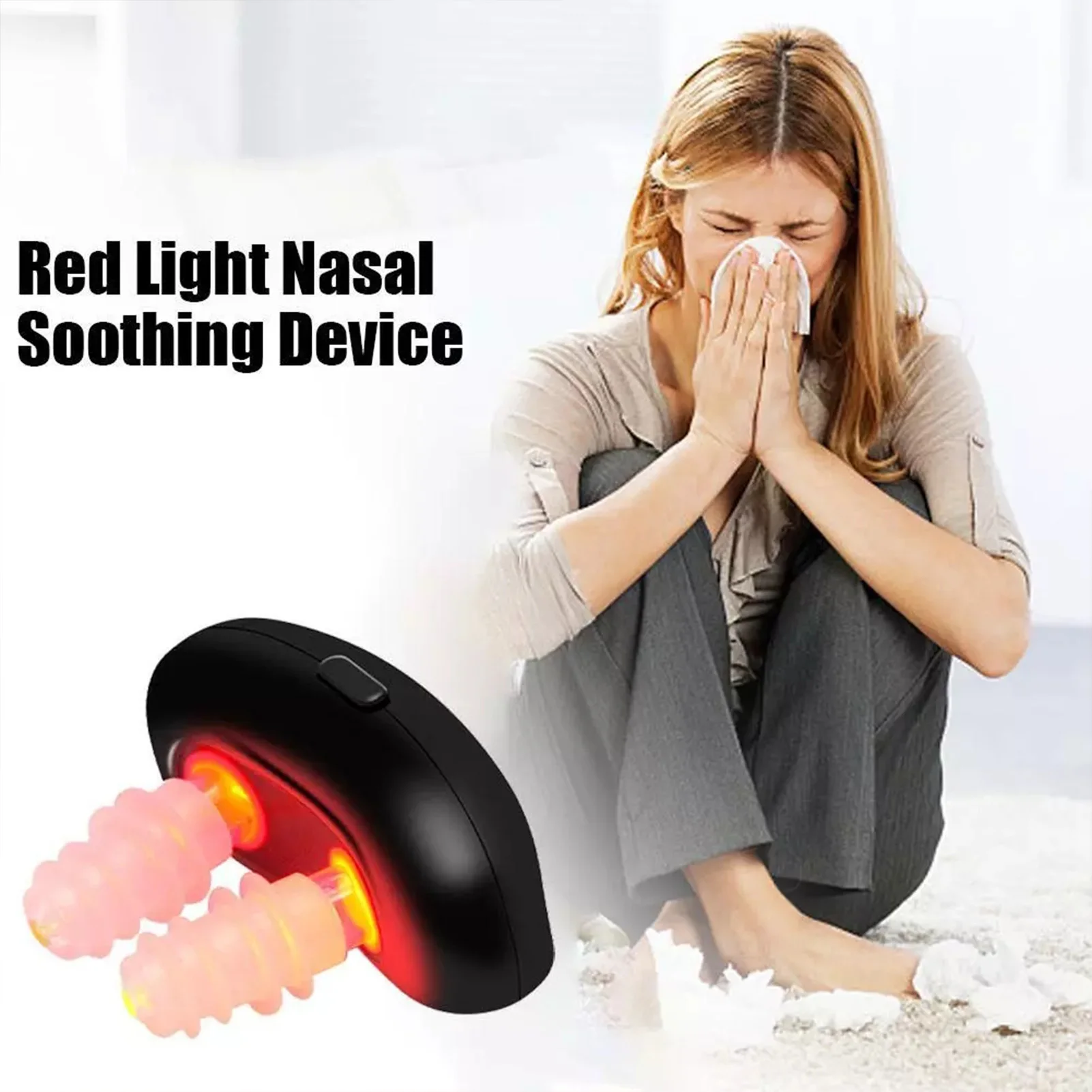 1 pçs/lote novo dispositivo de terapia nasal infravermelho inteligente portátil infravermelho inteligente rinite máquina para rinfis e alergia sym