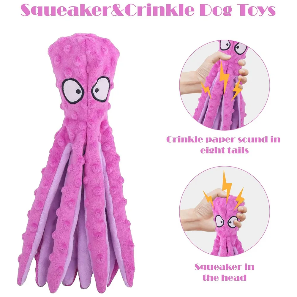 สัตว์เลี้ยงของเล่นตุ๊กตาแมวสุนัข Squeaker Squeaky Octopus SHELL ของเล่นกัดลูกสุนัข Interactive การฝึกอบรมทําความสะอาดฟัน Chew ของเล่น