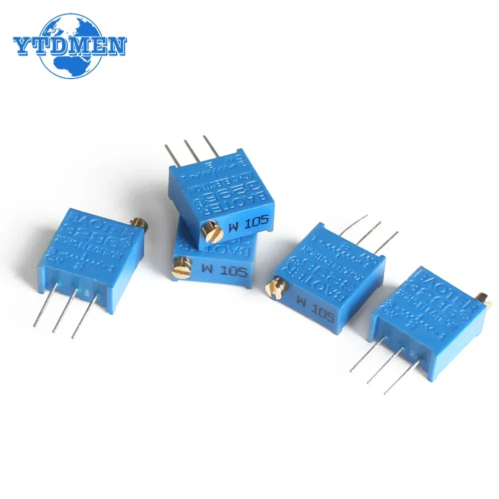 10PCS 3296W Trimming Potentiometer 100R 500R 1K 2K 5K 10K 20K  50K 100K 200K 500K 1M 3296 Potentiometers Variable Resistor