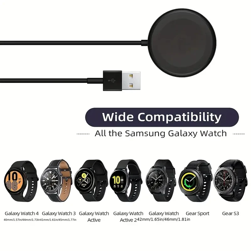 삼성 Galaxy Watch 용 무선 충전기 시계 3 4 5 6 7 8 Pro Active 2 휴대용 USB 유형 C PD 케이블 고속 충전 도킹 스테이션