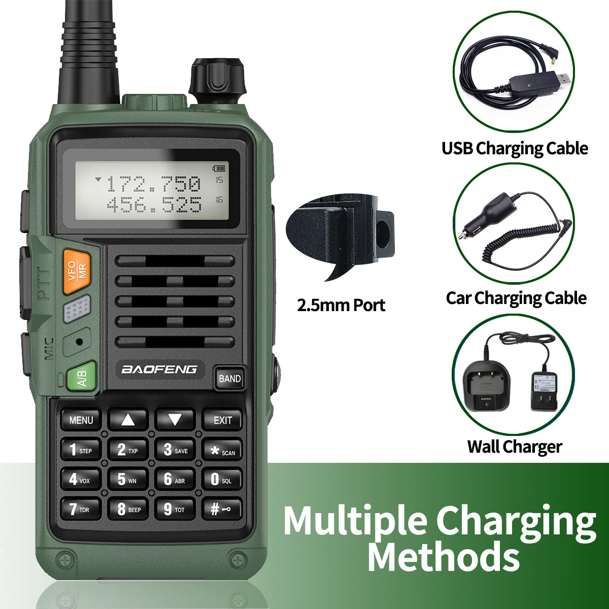 Baofeng UV-S9 PLUS V2 10W High Powerful VHF/UHF Long Range Two Way Radio Walkie Talkie CB Ham Portable Radio UV-5R for Hunting