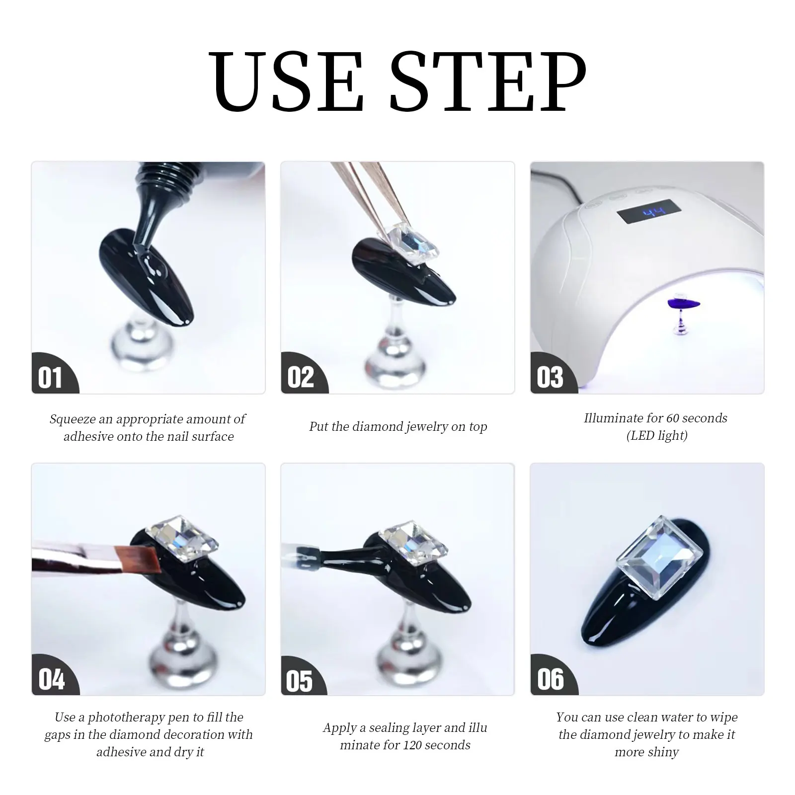 Super Strong Nail Rhinestone Glue, Gel para unhas, Nail Charm, 3D Nails Bling, Decoração Gem, Diamonds Art, 30g