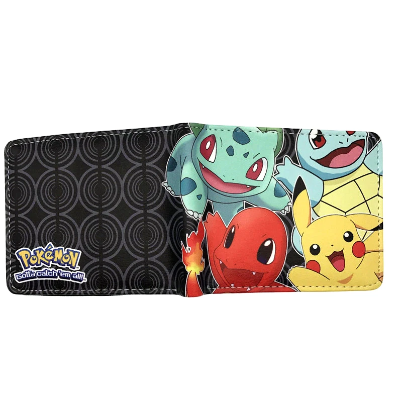 Cartera de dibujos animados MINISO Pikachu PU monedero corto de moda