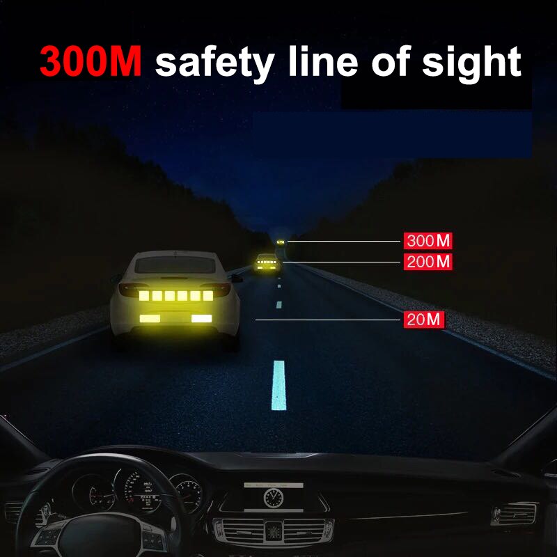 10 stücke 3*8 cm Auto Stoßstange Reflektierende Aufkleber Reflektierende Warnstreifen Band Sichere Reflektor Aufkleber Aufkleber Sicherheit Warnung