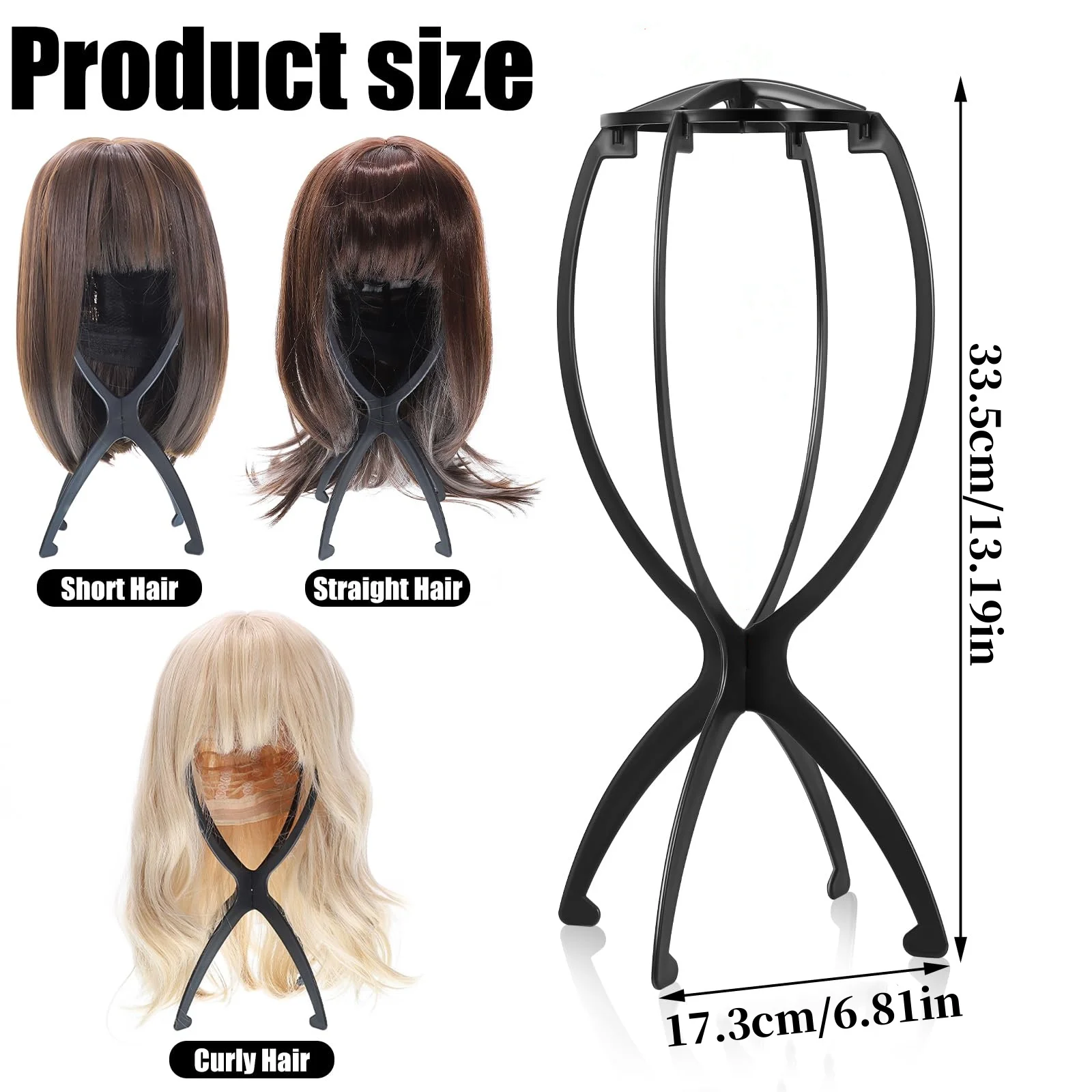 1/2/3 pezzi supporto per parrucca pieghevole supporto per cappello portatile in plastica espositore regolabile durevole barbiere modello di moda supporto per uso domestico in salone