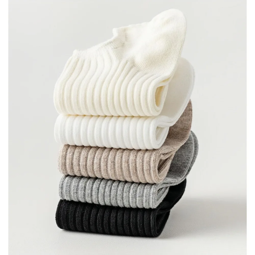 5 pares de calcetines náuticos para mujer para primavera y verano, calcetines casuales simples clásicos en blanco y negro, calcetines invisibles de corte bajo
