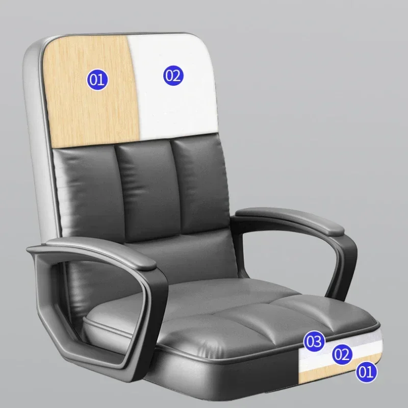 Steel Office Chair Stable Bow-shaped Computer Seats High Back Executive Chair Breathable Mahjong Seat Suitable for Study