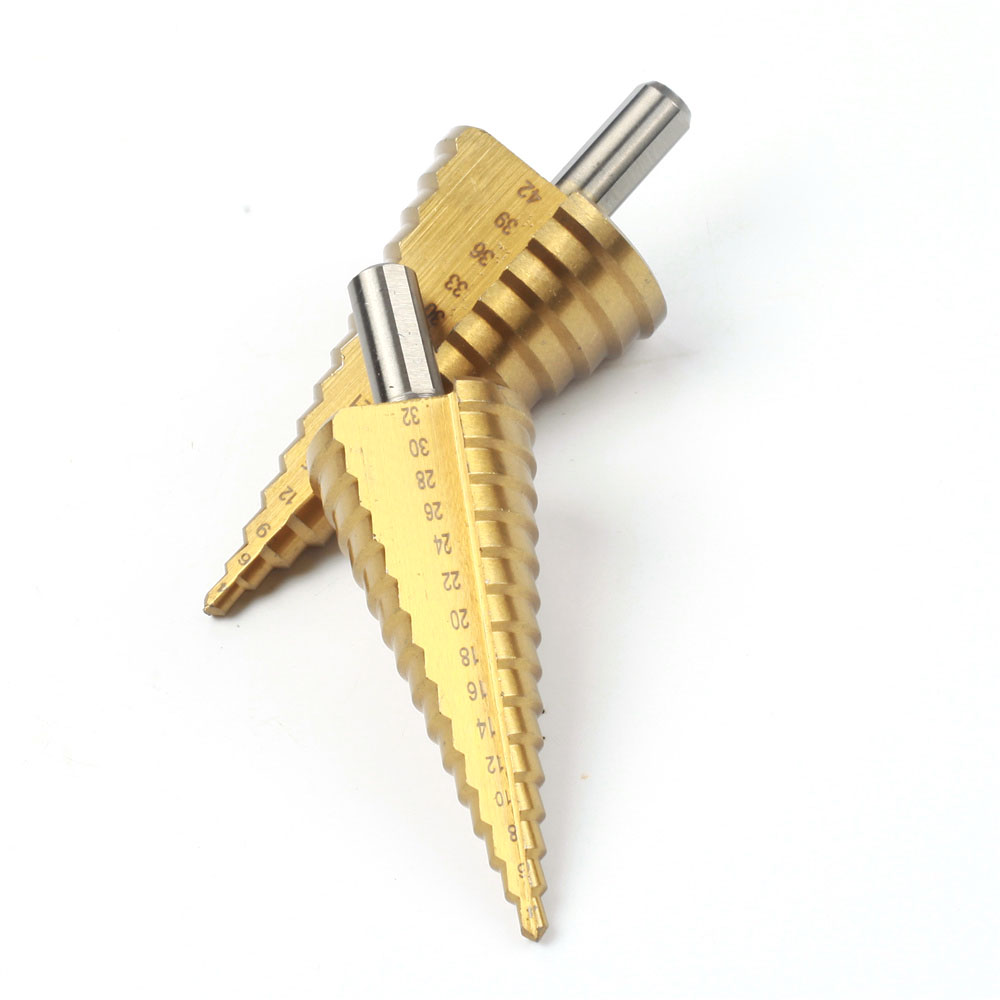 1 Bộ 4-32 4-42 Mm HSS Phủ Titan Bước Đầu Mũi Khoan Điện ToolsMetal Tốc Độ Cao thép Không Gỉ Gỗ Lỗ Cắt Bước Nón Mũi Khoan