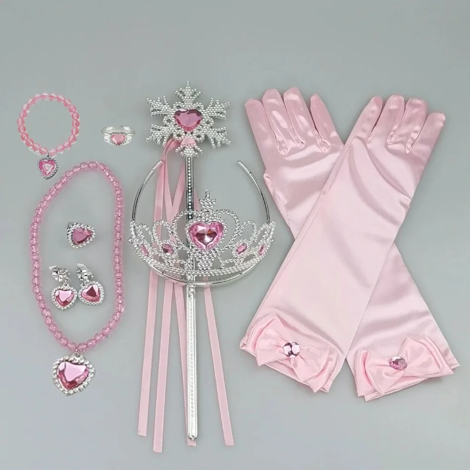 Dziewczyny różowy Cosplay Aurora korona księżniczki magiczna różdżka kostium z pałąkiem na głowę Party Rhinestone opaski do włosów dla dzieci opaska do włosów prezenty zabawki