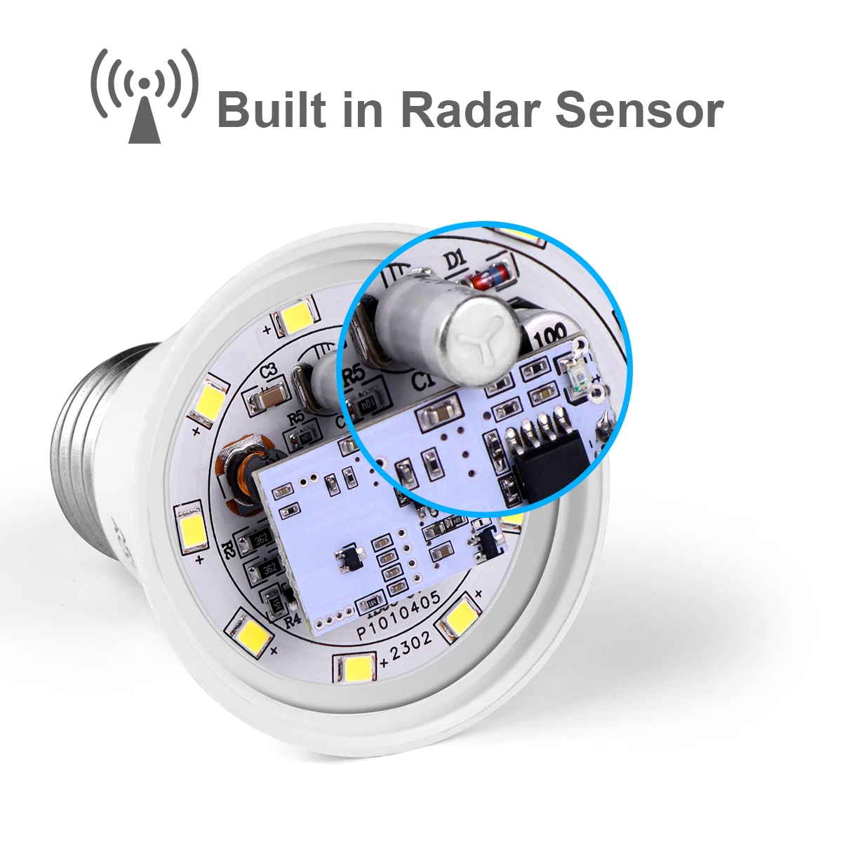 E27 Radar Induction LED Light Bulb 220V Radar Motion Activated Lamp Auto ON/OFF Built-in Radar/Light Sensors For Patio Stair