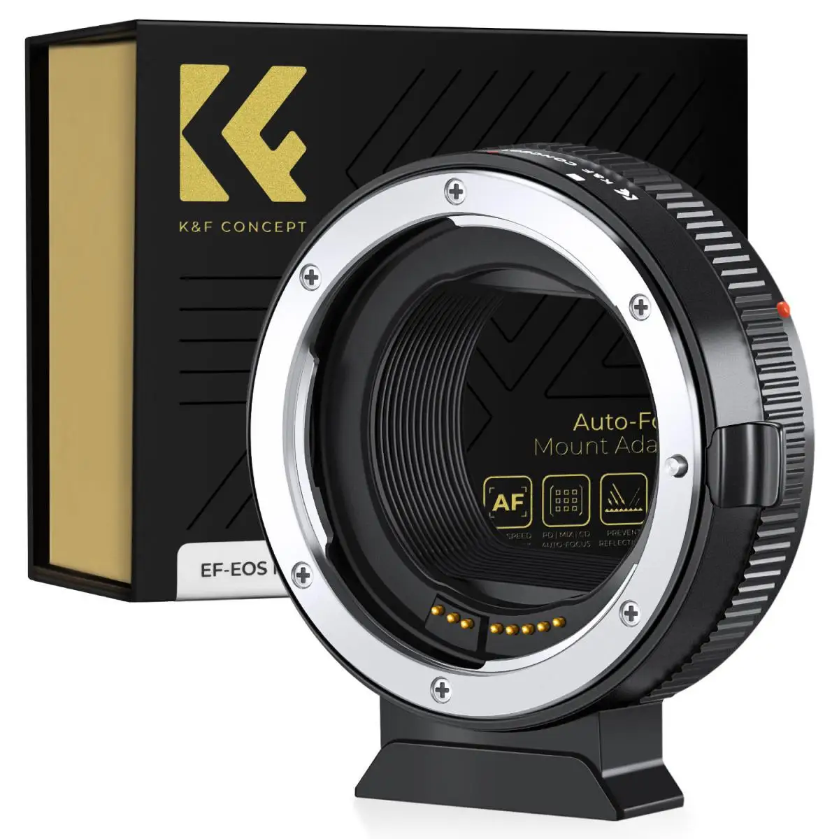Adaptador K & F Concept EF a EOS R, adaptador de montaje de lente de enfoque automático para lentes Canon EF EF-S a cámaras de montaje Canon EOS R/RF R3 R6 R50