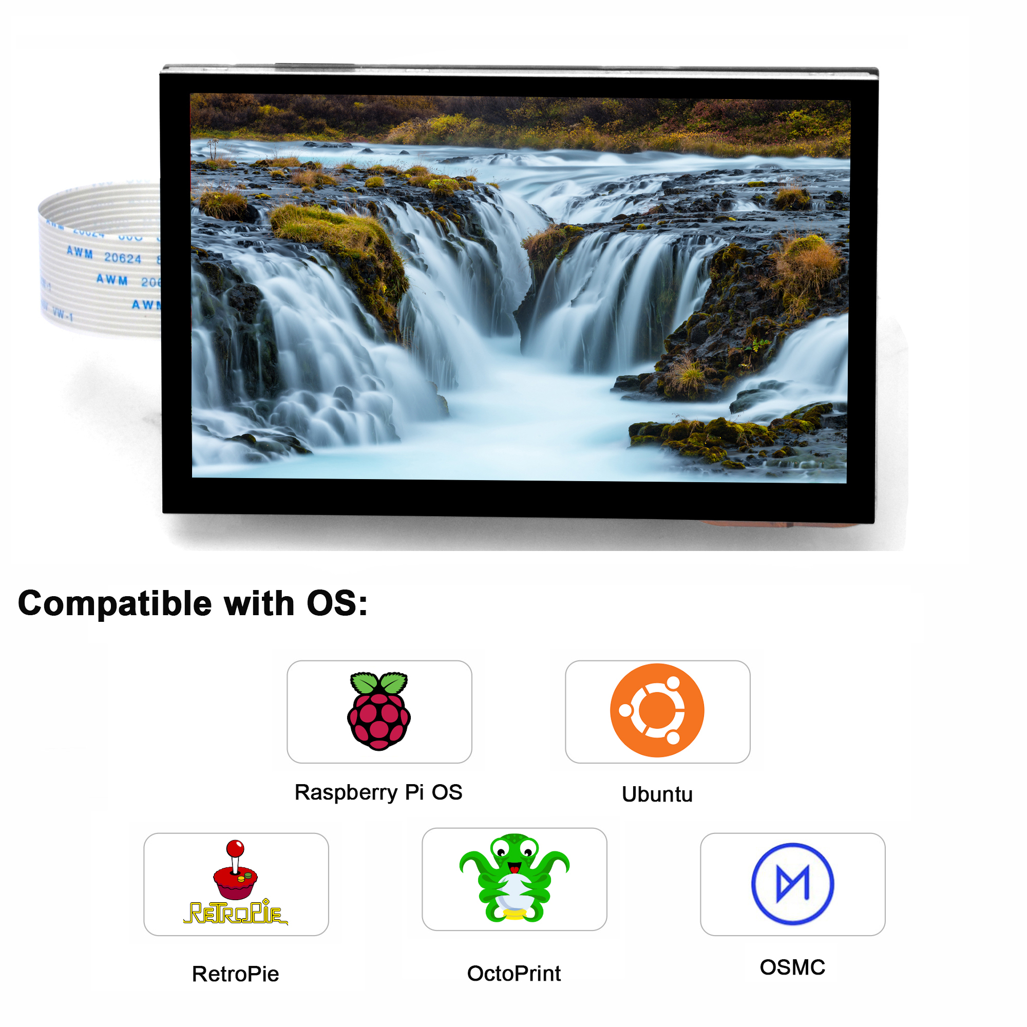 OSOYOO-pantalla táctil capacitiva para Raspberry Pi 5 4, pantalla LCD RPi5 de 4,3 pulgadas, interfaz DSI de 800x480, modelo B A