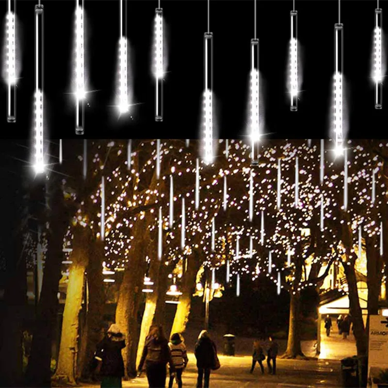 30 cm 50 cm Im Freien Wasserdichte 8 Röhren Meteorschauer Led Farbe Licht String Weihnachtsbaum Dekoration für Home Navidad garten Dekor