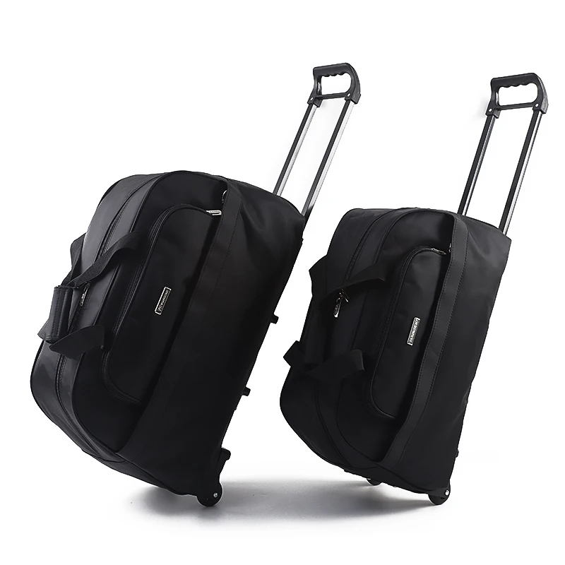 Mala grande para viagem com rodas, masculina e feminina, resistente ao desgaste, bolsa dobrável de nylon, mala de mão x5