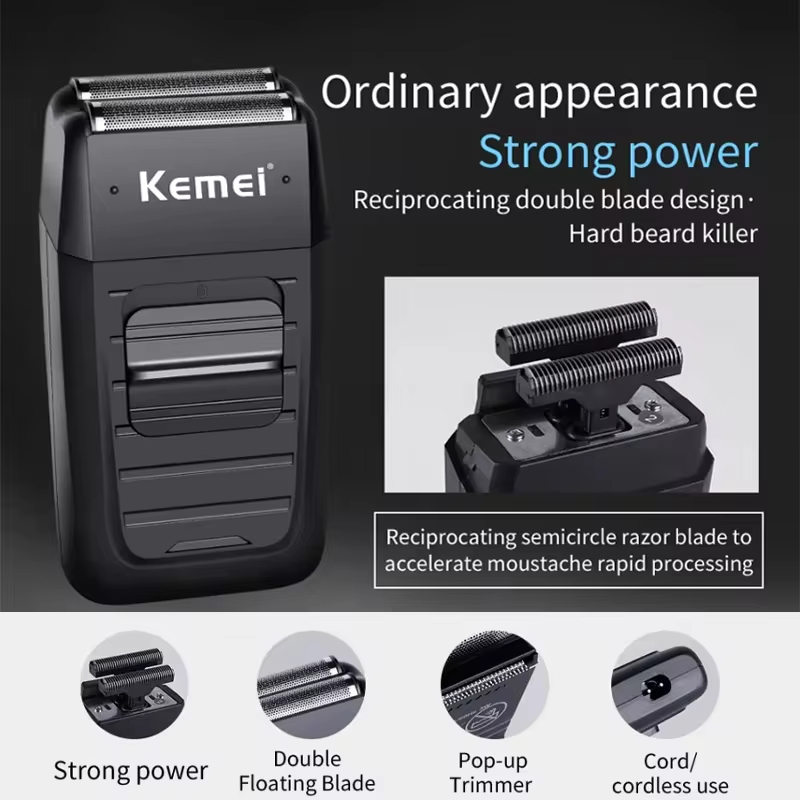 Kemei KM-2296 KM-2299 KM-1102 Kit tagliacapelli professionale Rasoio elettrico Macchina per tagliare i capelli maschile Trimmer a batteria da uomo