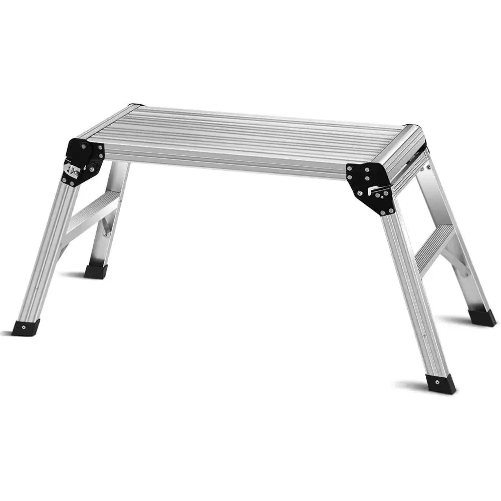 Aluminum Work Platform Foldable Work Bench with Non-Slip Mats Portable Bench Step Ladder Car Wash Step Stool Painting & Washing