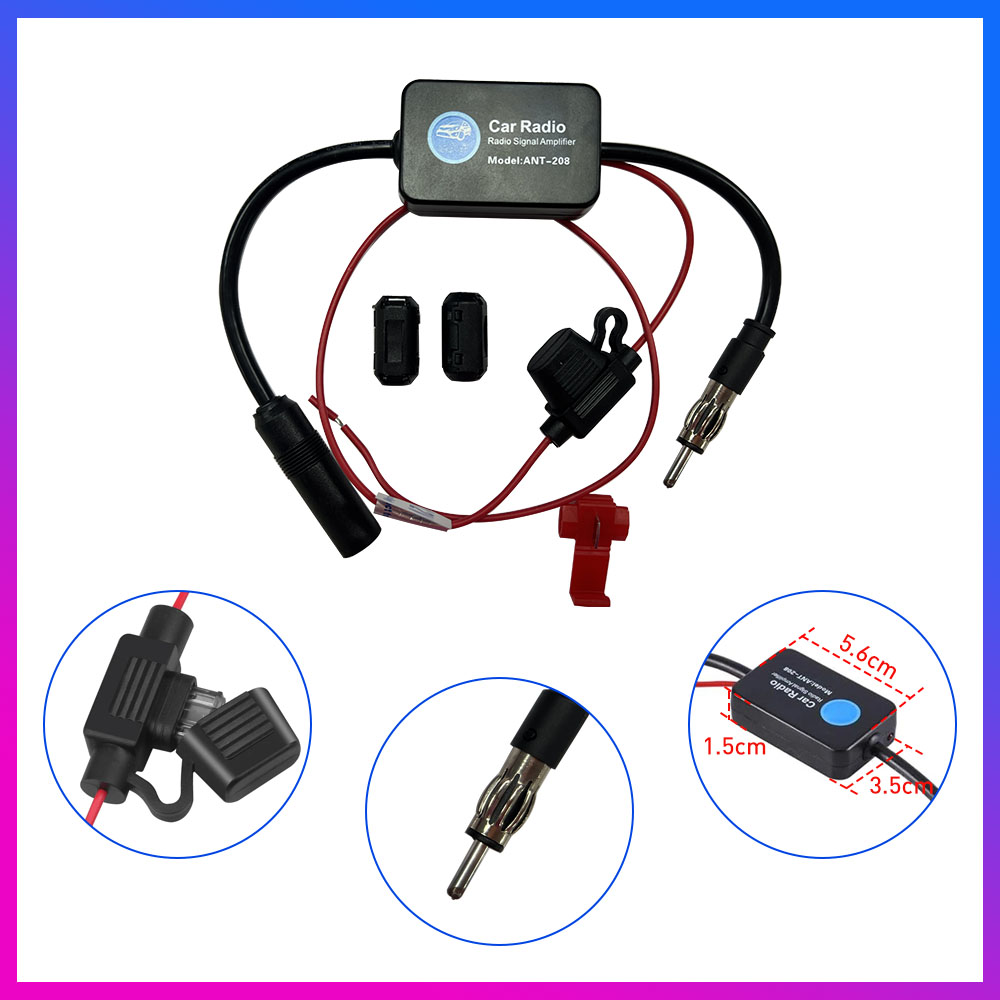 KUNFINE ユニバーサル自動車カーラジオ FM アンテナ信号ブースターアンプマリンカー車両ボート RV 12V 信号アンテナ強化