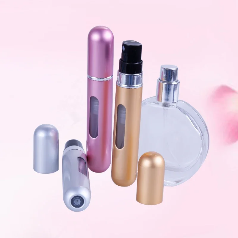 5PCS 5ml Mini bottiglia di profumo riutilizzabile portatile Spray pompa di profumo Contenitore cosmetico vuoto Bottiglia atomizzatore per i viaggi