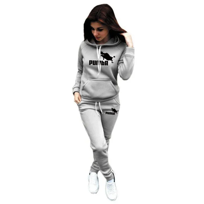 Chándal para mujer, conjunto de dos piezas, sudaderas con capucha y pantalones de chándal, traje informal para mujer, jerséis para correr, trajes deportivos de moda