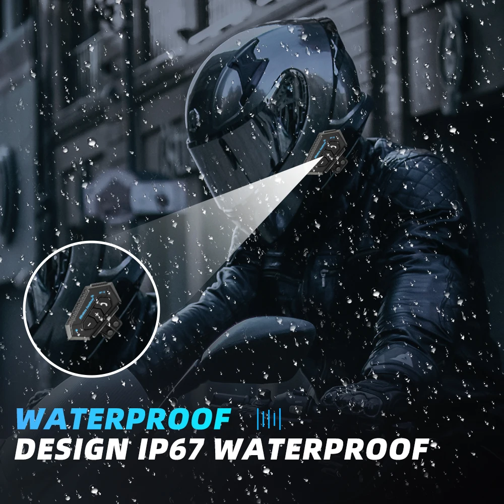 KEBEDUMEI BT Motorcycle Helmet Headset Wireless Handsfree Stereo Music Player Speaker Headphone Support Automatic motocross