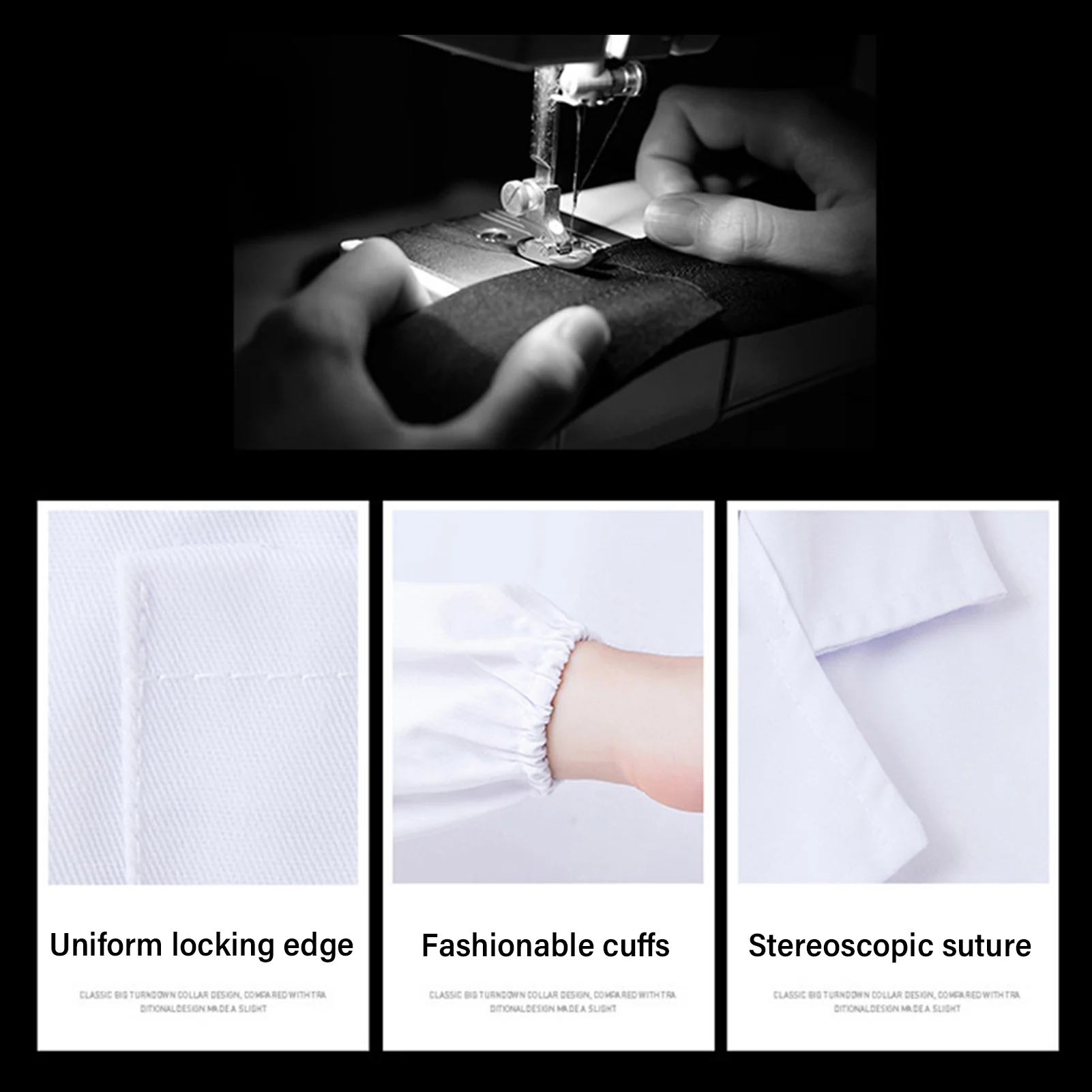 Medical Student White Lab Coat with Elastic Cuffs Skin-friendly Design for Hospital Scientist School