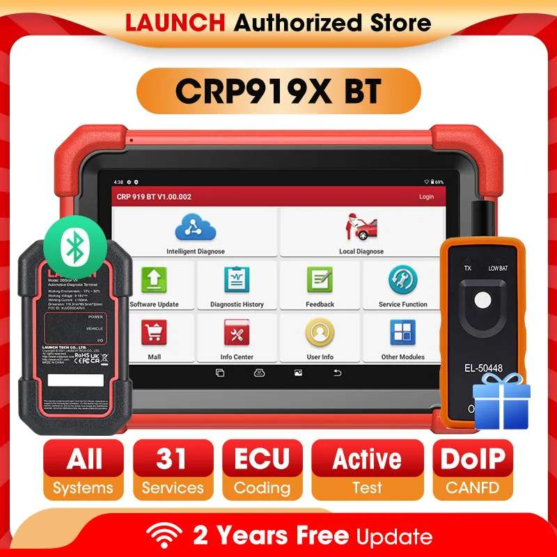 Neue LAUNCH X431 CRP919X BT OBD2 Scanner Automotive Diagnose Werkzeuge Auto CANFD DOIP ECU Codierung Professionelle Scan Kostenloser Versand