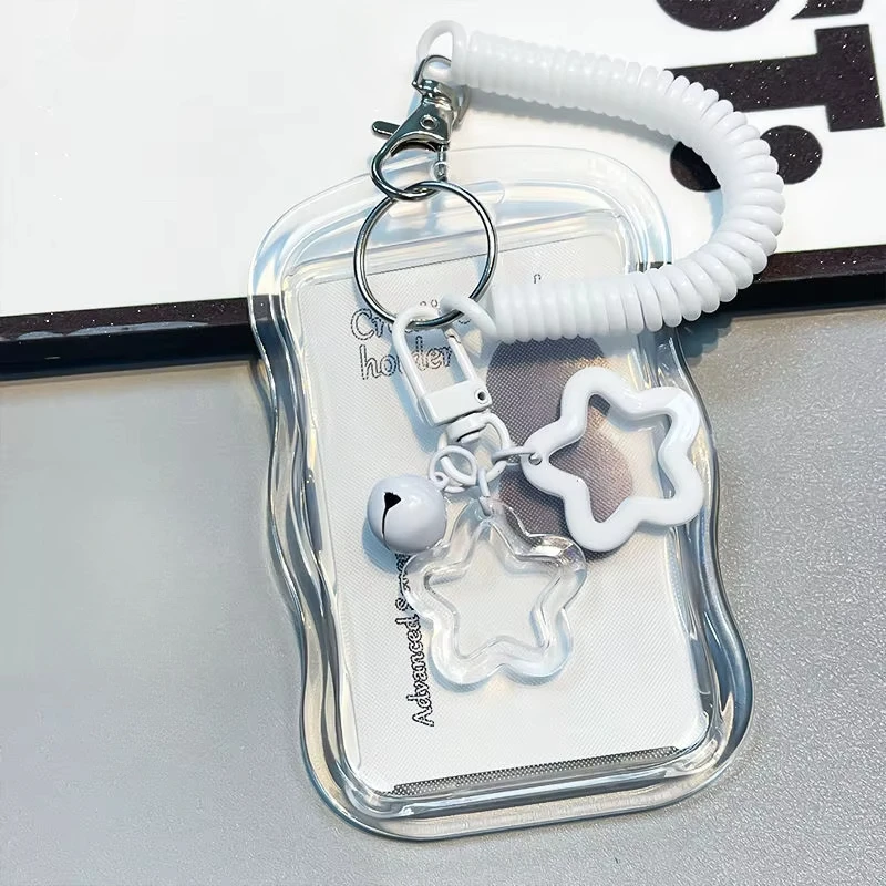 Creative Design Kpop Photocard Holder Transparent Card Holder Keychain Photo Sleeves Bus Card Student Card Case Photo Protector