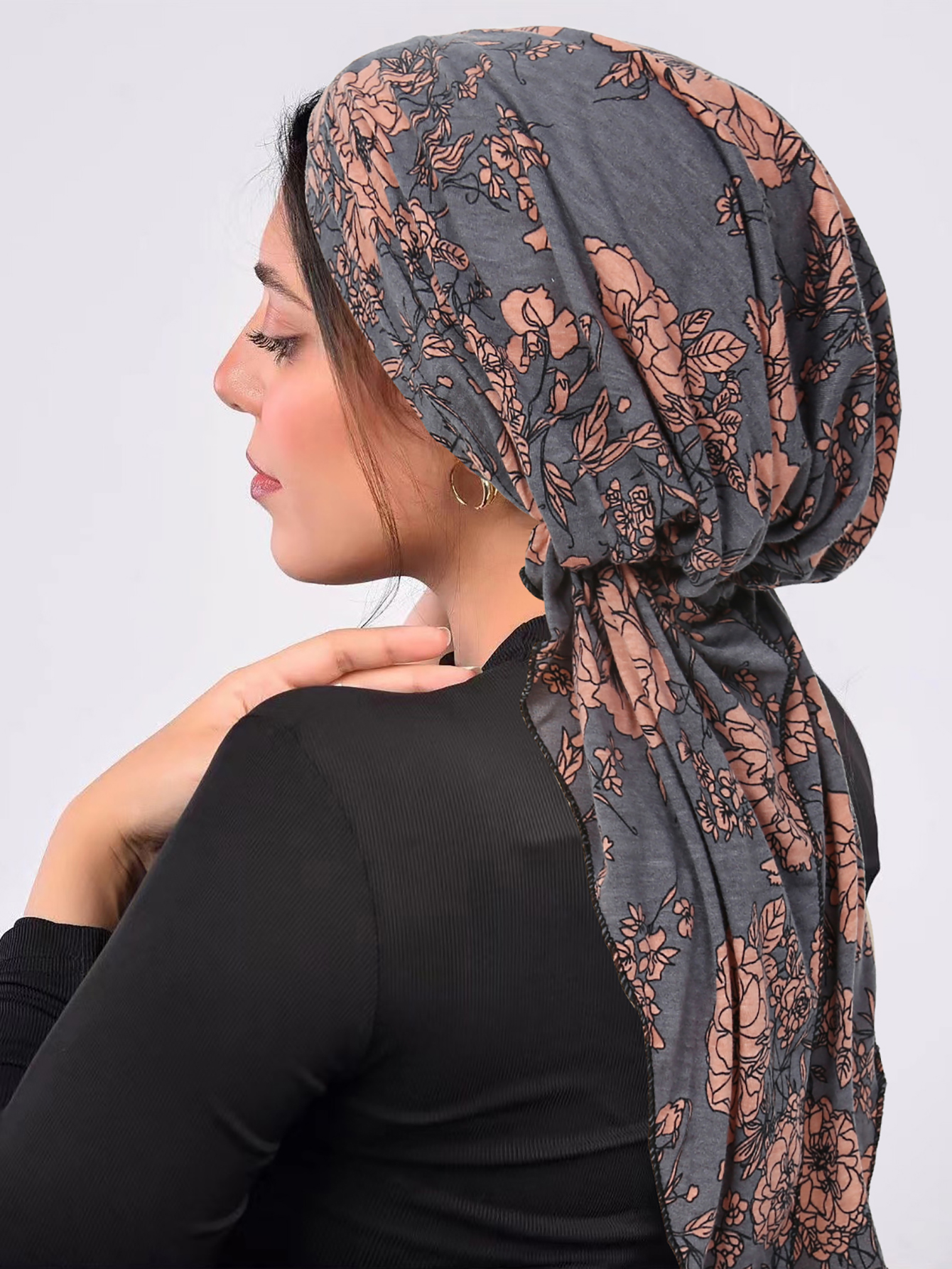Ramadan Moslim Hijab Caps Wrap Head Zacht Elastisch Lange Staart Tulband Motorkap Mode Print Hoofdtooi Draagbaar