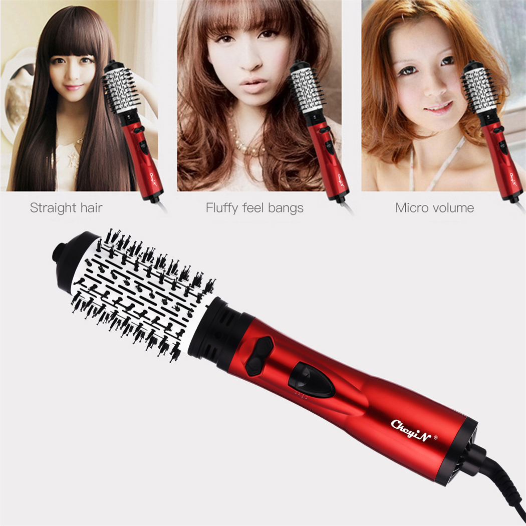 CkeyiN ヘアドライヤーブラシ 2 で 1 熱風スピンブラシカーリングストレートスタイリング自動回転イオンラウンドブロードライヤーボリュームマイザー
