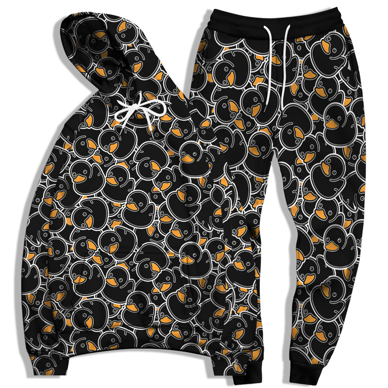Nette GUMMI ENTE 3D Druck Männer Trainingsanzug Sets Tiere Casual Hoodie + Hosen 2 stücke Sets Übergroßen Sweatshirt Mode Unisex kleidung