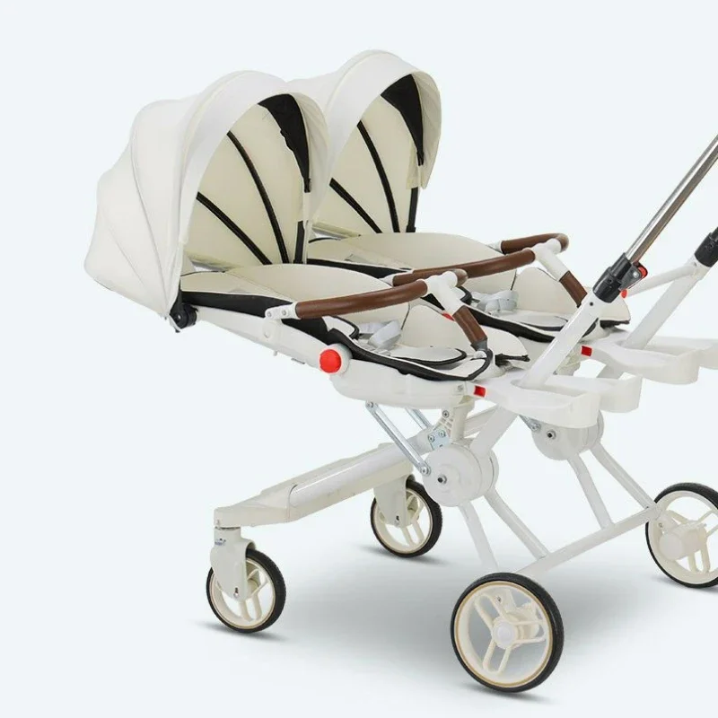 Carrinhos duplos dobráveis para crianças, Gêmeos Baby Strollers, Carrinho leve, Carrinhos para bebês