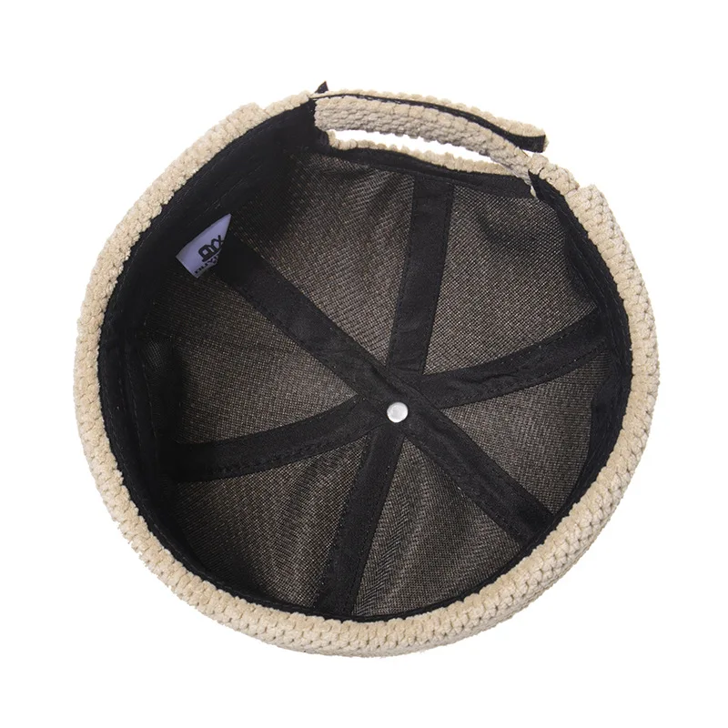 Bocca Retro cúpula gorro para hombres y mujeres sombreros sin ala Skullcap Docker Vintage ajustable Color sólido novedad algodón
