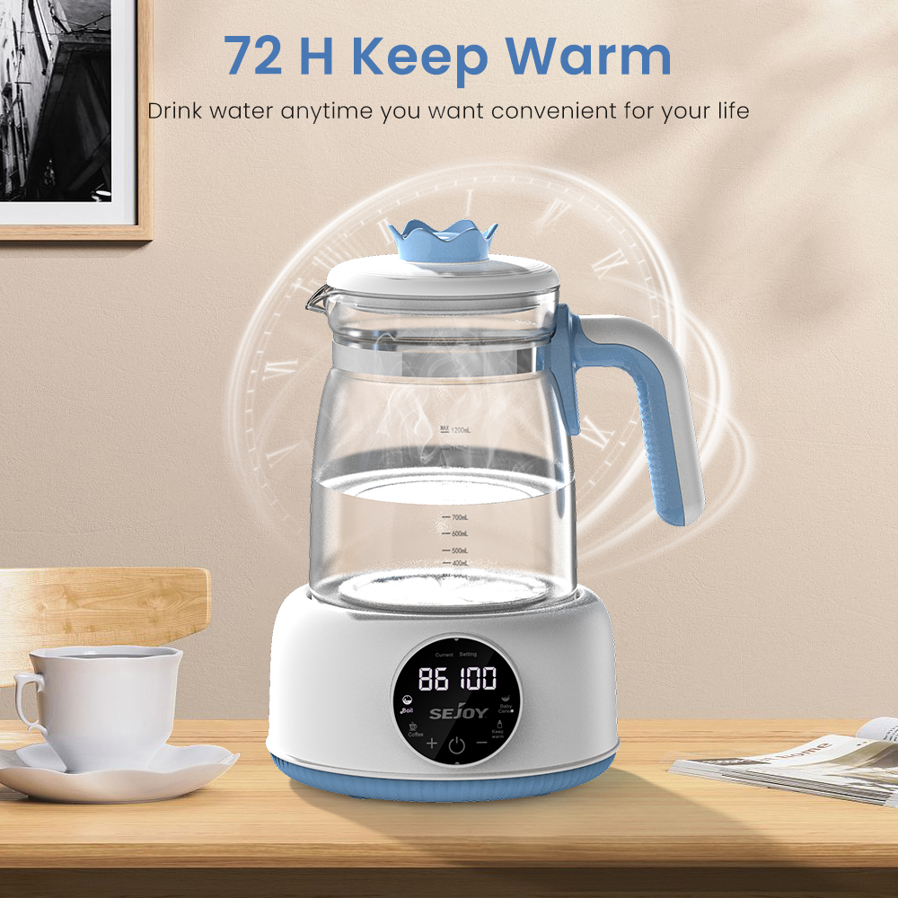 Sejoy 1.2L Baby Electric Kettle Infant Thermostatic Milk Regulator 24 Hours Hot Water Smart Insulation Pot